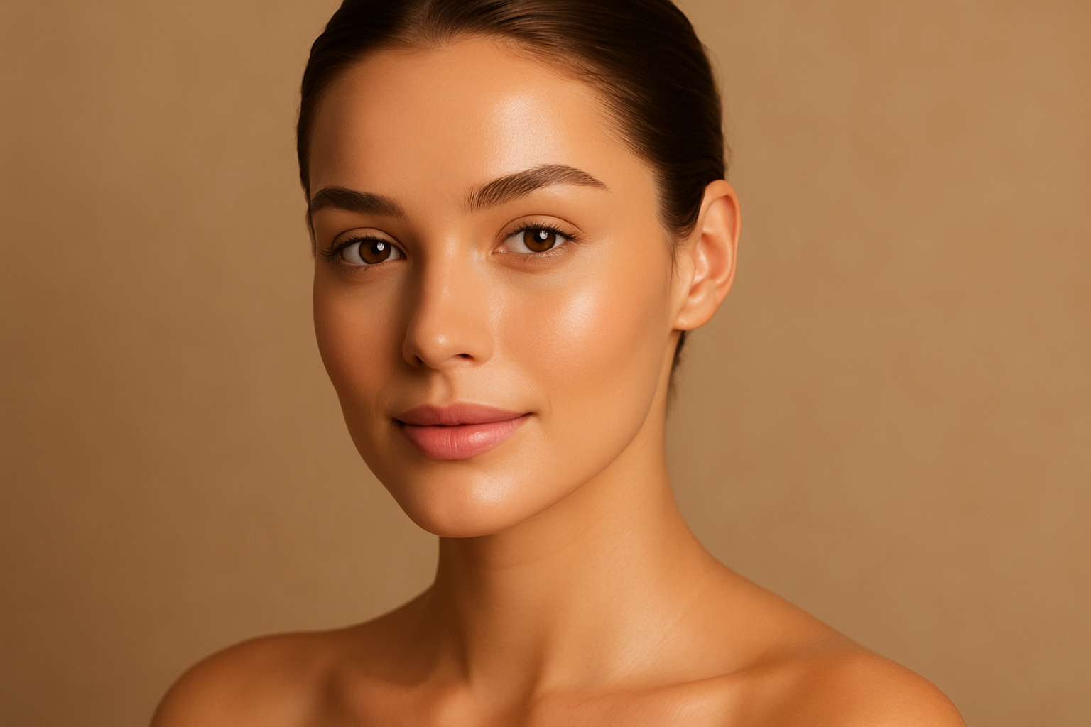 Woman with beautiful skin and no wrinkles