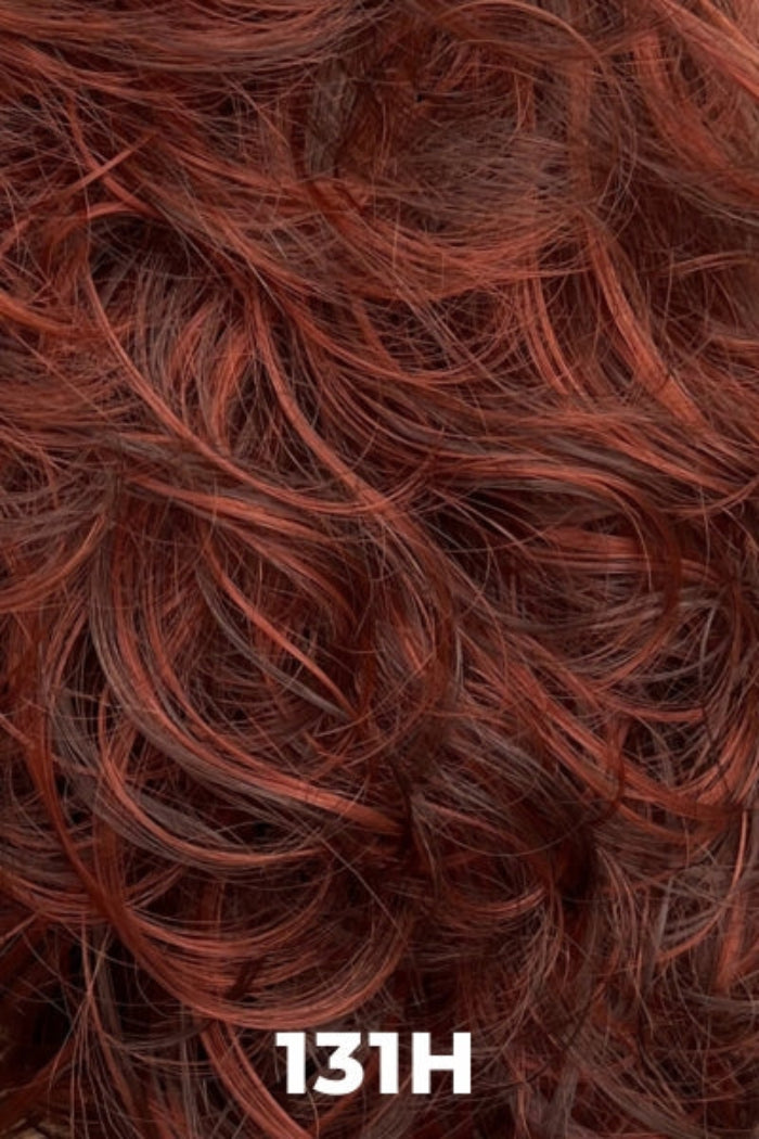 Close-up texture shot of wavy hair in a warm reddish-brown shade, labeled '131H' at the bottom.