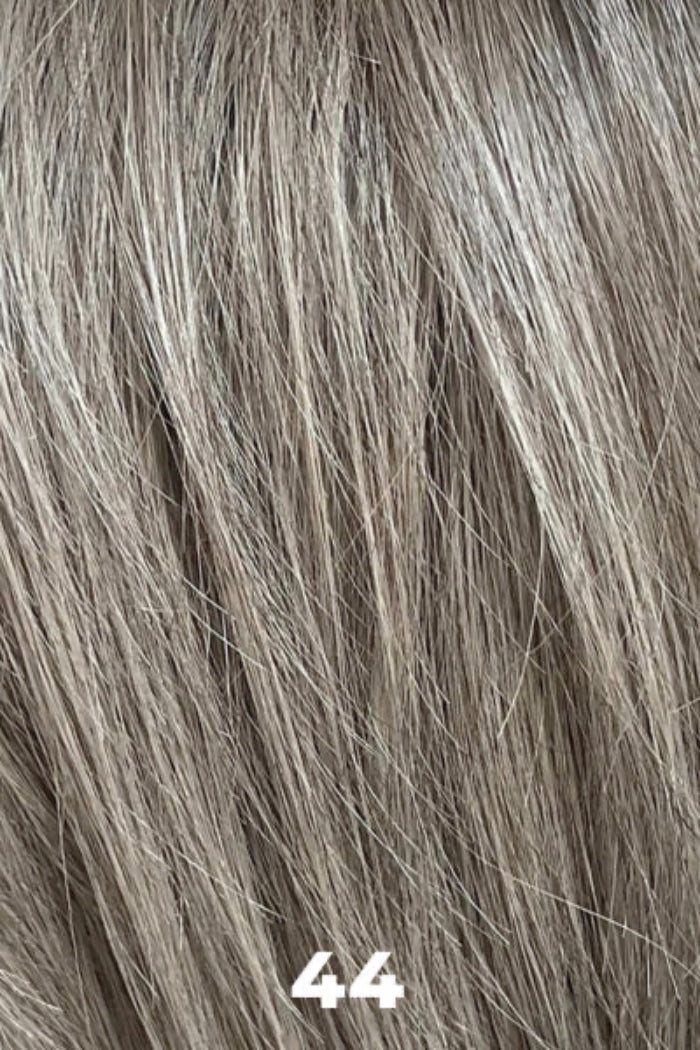 Close-up of gray hair with a number '44' in the corner.