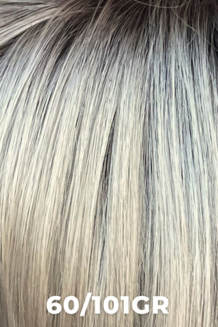 Close-up of gray hair with a color code '60/101GR' at the bottom.