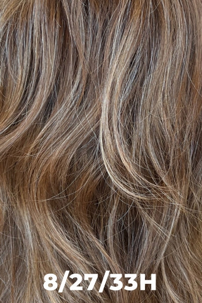 Close-up of wavy hair with color code '8/27/33H' at the bottom.