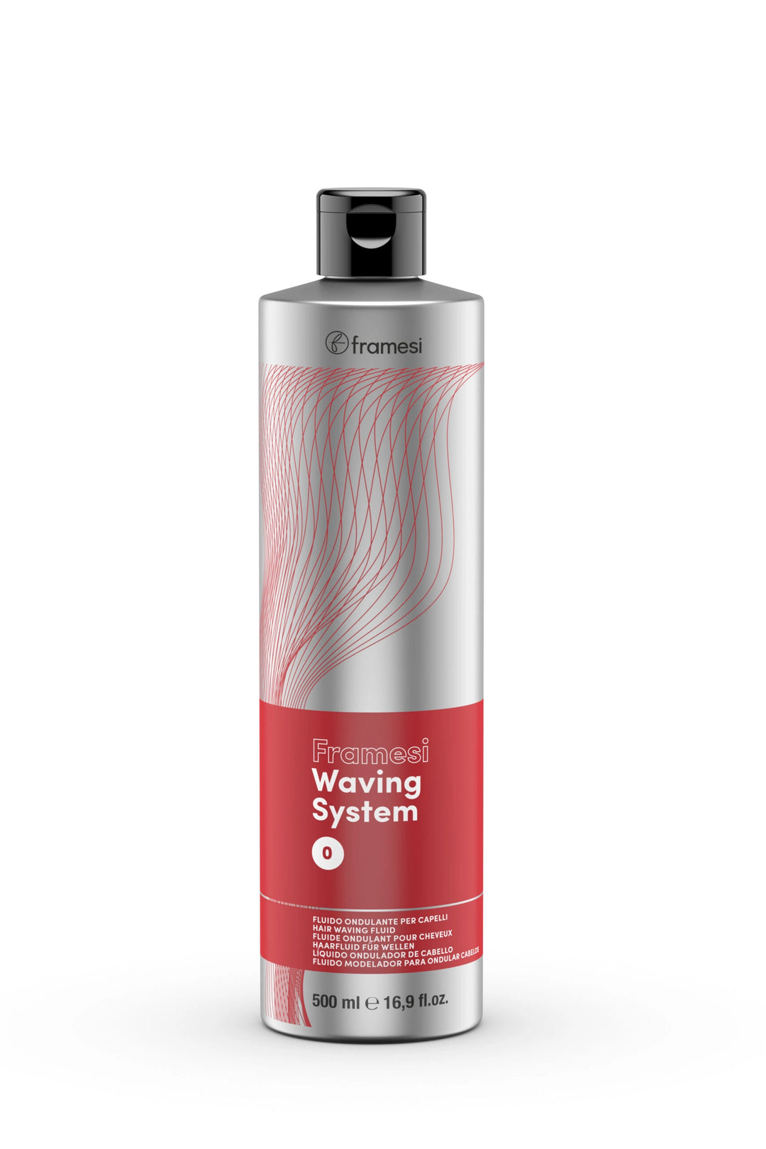 Shampoo bottle with red label on a white background