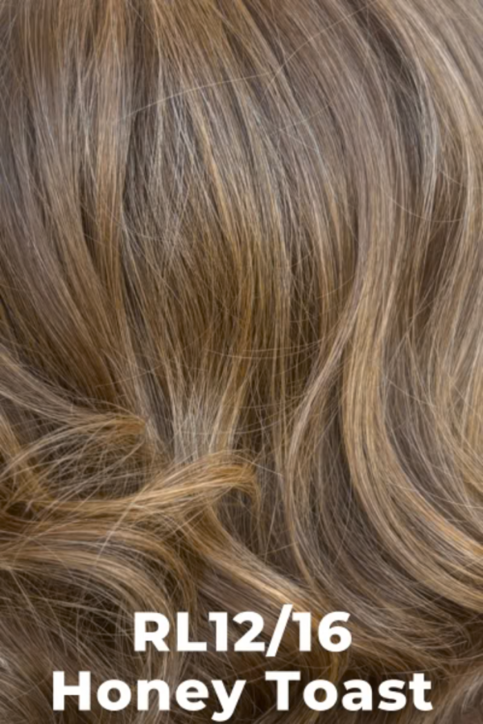 Close-up of wavy hair with 'RL12/16 Honey Toast' text overlay