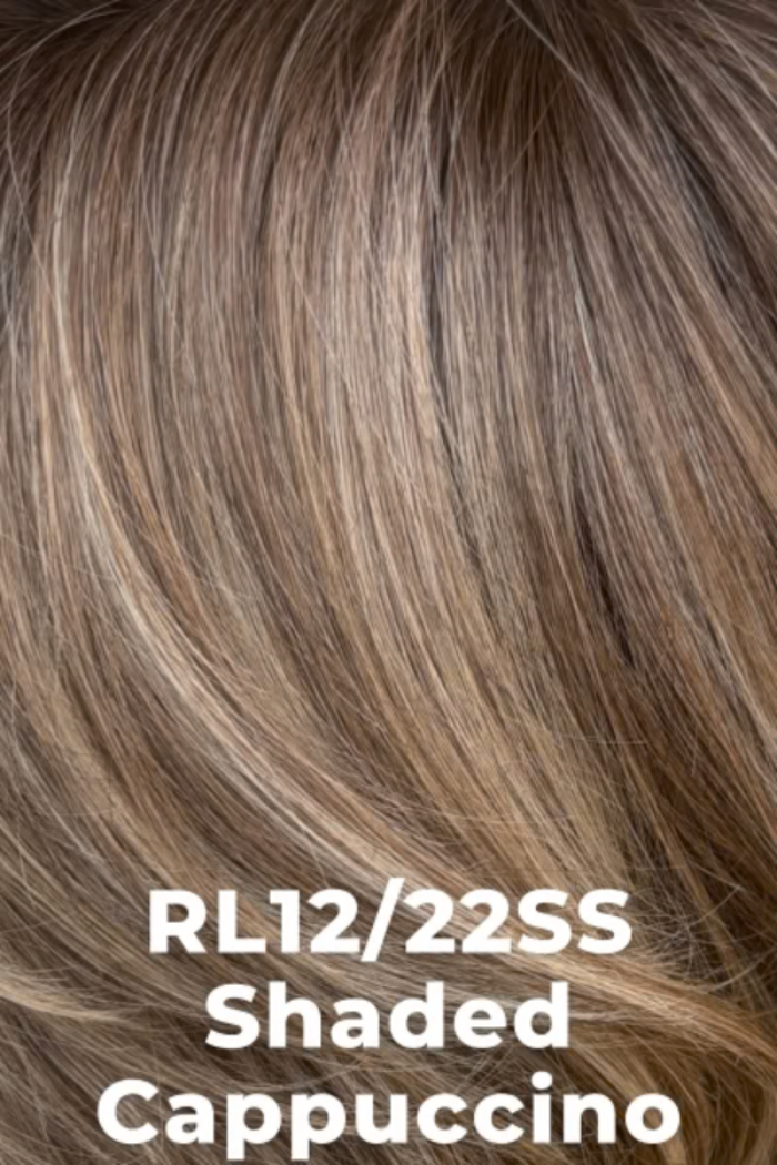 Close-up of hair with 'RL12/22SS Shaded Cappuccino' text overlay
