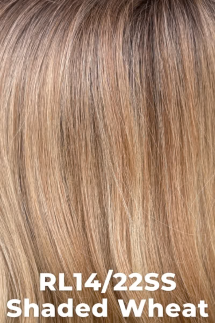 Close-up of brown hair with 'RL14/22SS Shaded Wheat' text overlay