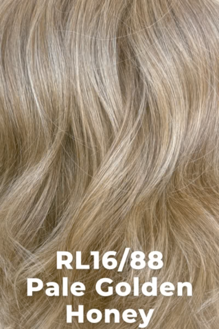Close-up of light brown hair with text 'RL16/88 Pale Golden Honey'.