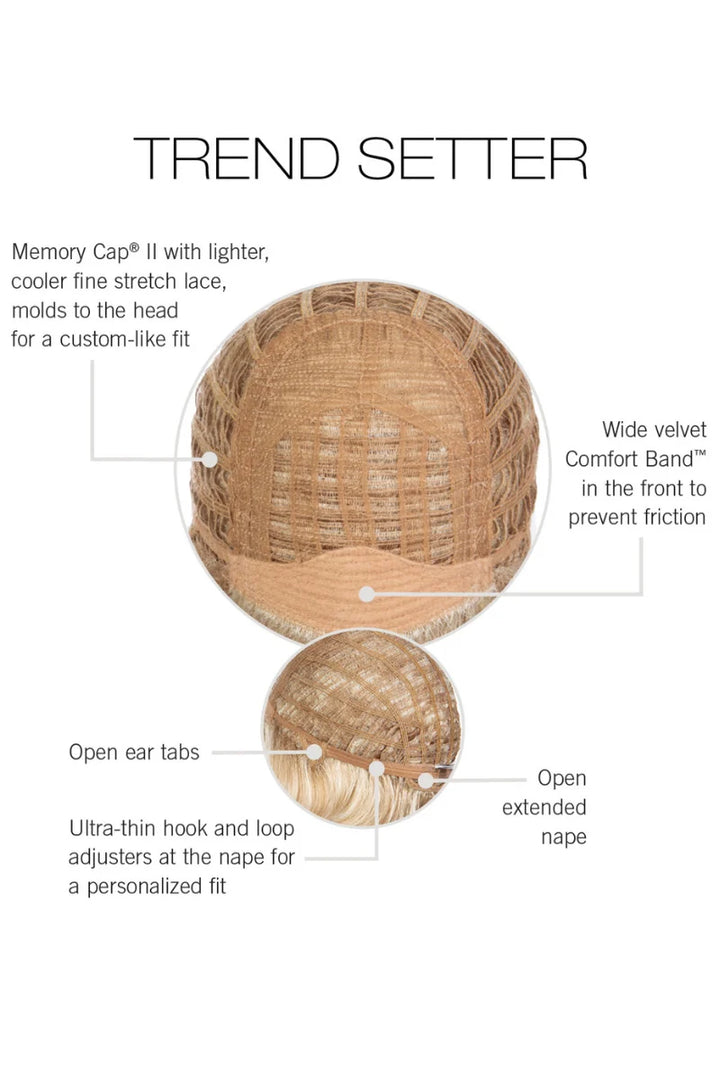 Woven headband with labeled features on a white background