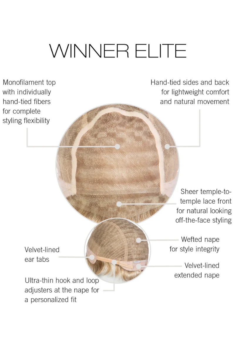 Illustration of a hair product with labeled features on a white background