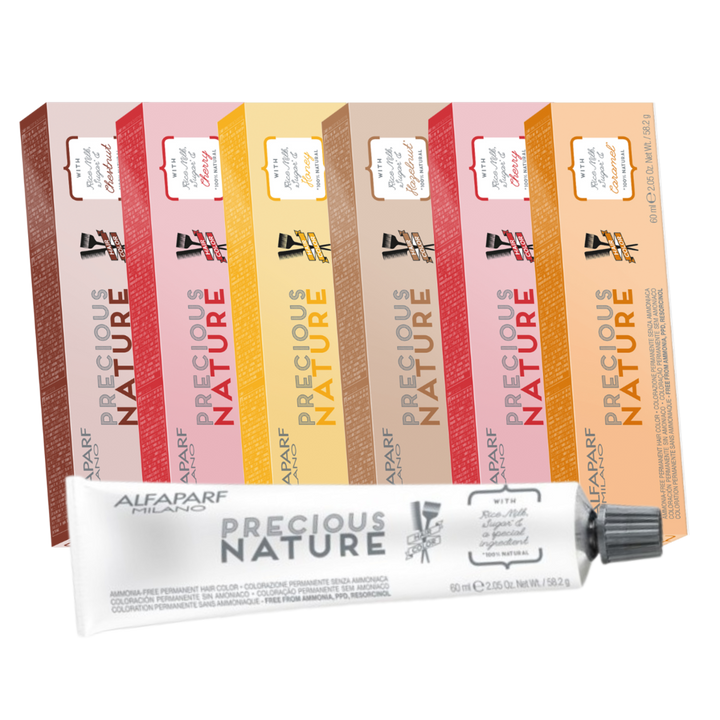 Alfaparf Milano Precious Nature Permanent Hair Color Ammonia Free image of 2 oz box of permanent hair color