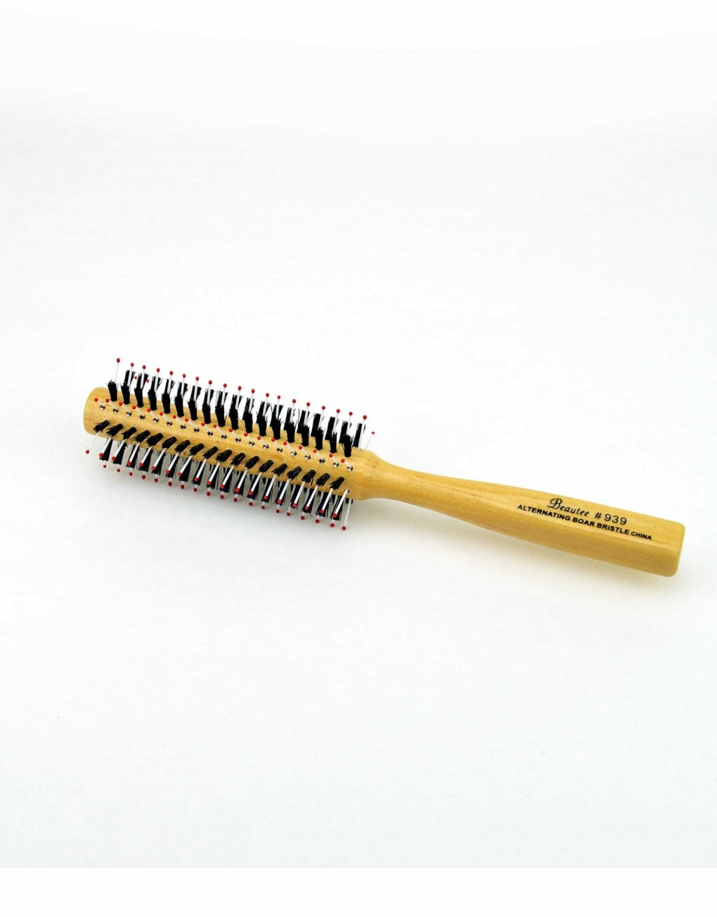 Beautee Sense Natural Wood Boar and Bristle Round Brush 13/4 inch diameter
