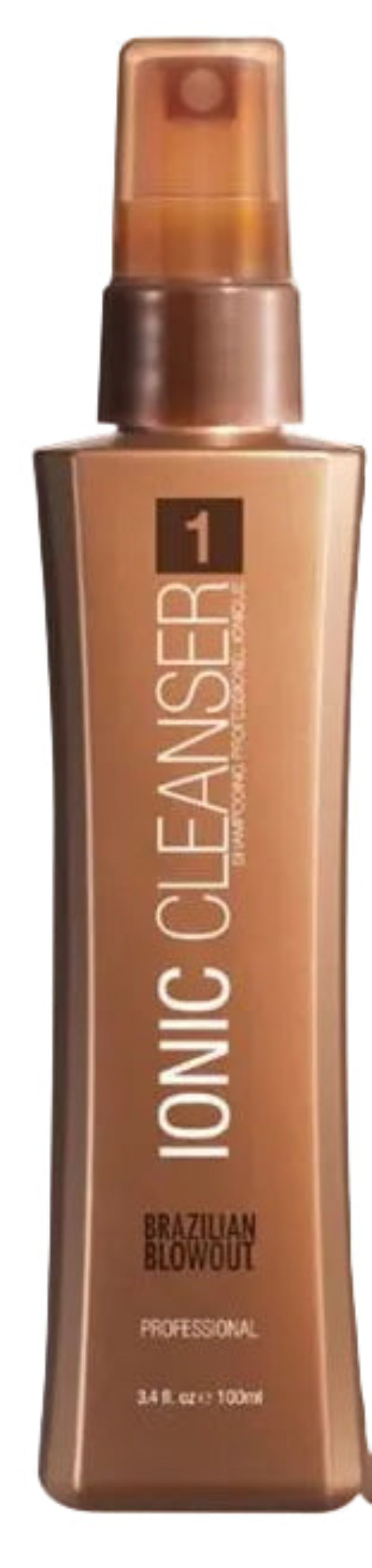 Promotional graphic for the Brazilian Blowout Quick Start Kit, showing three brown haircare bottles labeled Ionic Cleanser, Original Smoothing Solution, and Ionic Bonding Spray, with text detailing the kit contents and salon cost.