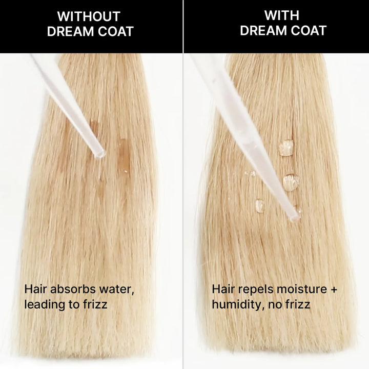 Color Wow Dream Coat Supernatural Spray image of hair with or without dream coat super natural spray