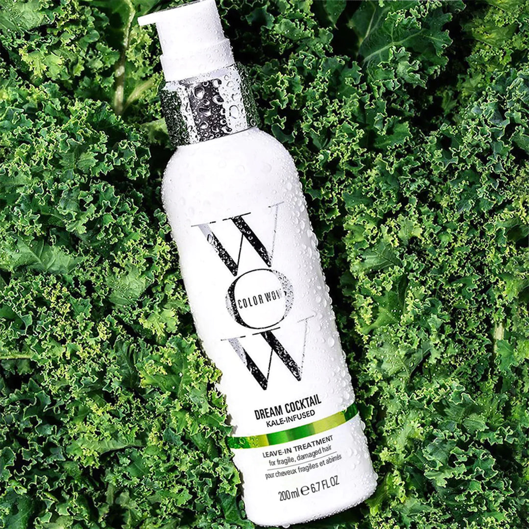 Color Wow Kale-Infused Dream Cocktail image of bottle with natural kale ingredients