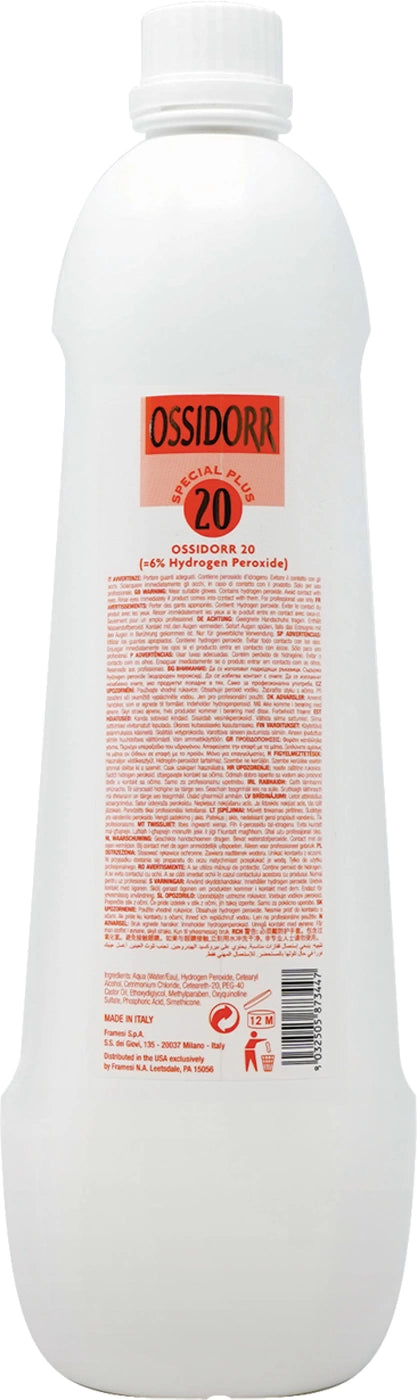 Framesi Ossidorr Special Plus 20 Volume Hair Emulsified Oxidizer 33 oz back of bottle