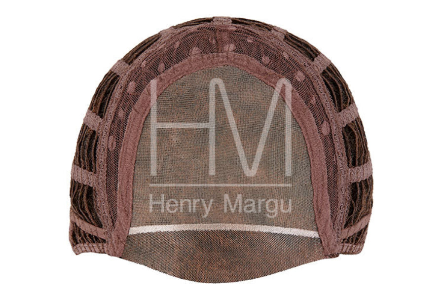 Brown cap with mesh back and 'Henry Margu' branding on a white background