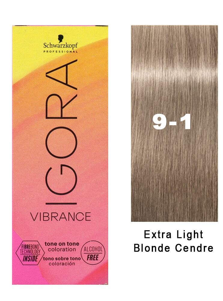 Schwarzkopf Igora hair color box with a sample of Extra Light Blonde Cendre shade
