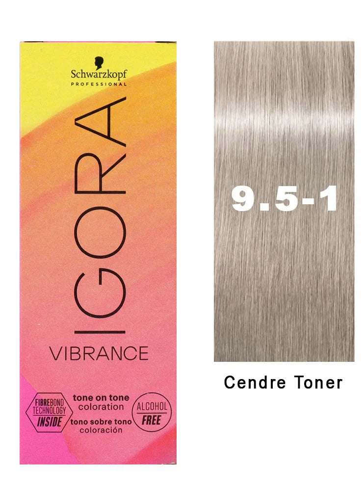 Schwarzkopf Igora hair color box with a swatch of silver hair color.