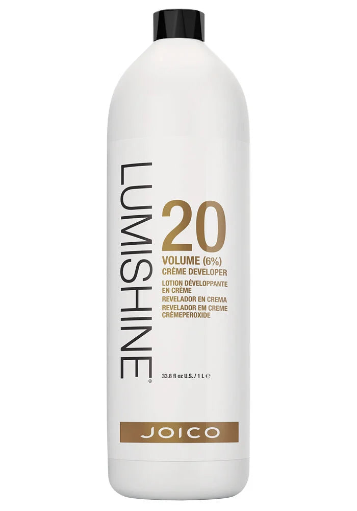 Joico Lumishine hair product bottle on a white background