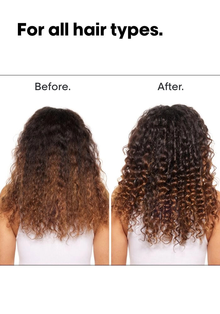 L'oreal Professional Serie Expert Metal Detox Leave-In Styling Cream image of before and after model