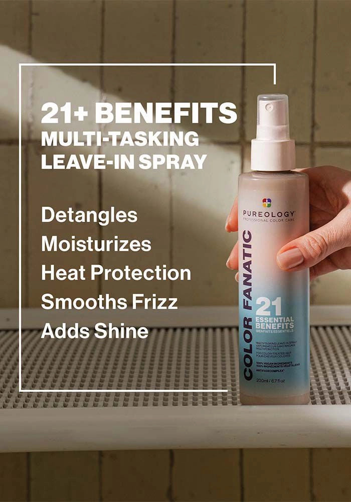 Pureology Color Fanatic Multi-tasking Leave-In Spray image of 13.5 oz bottle benefits