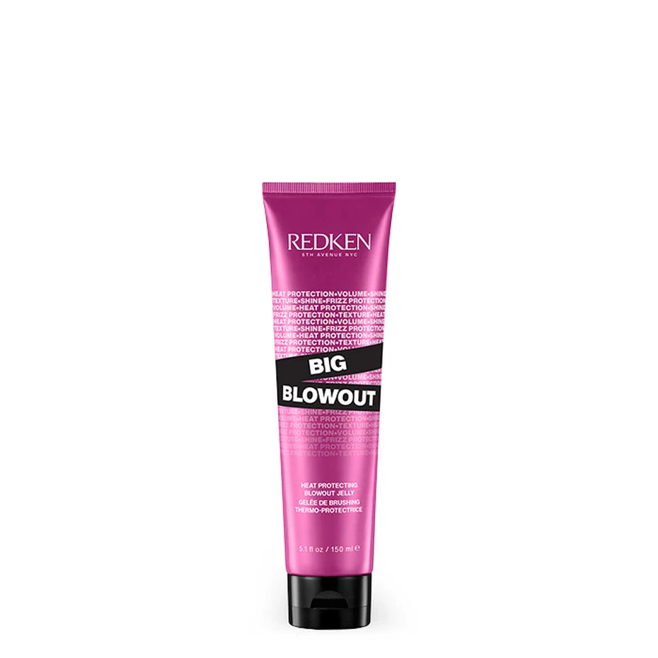 A squeeze tube of Redken The Dream Kit Big Blowout Hair Protection Mousse on a solid white background.