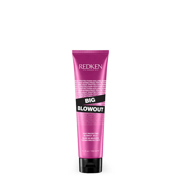 A squeeze tube of Redken The Dream Kit Big Blowout Hair Protection Mousse on a solid white background.