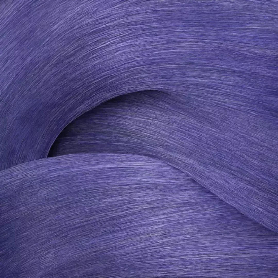 A close-up of redken shades eq 06vb violet lagoon color swatch
