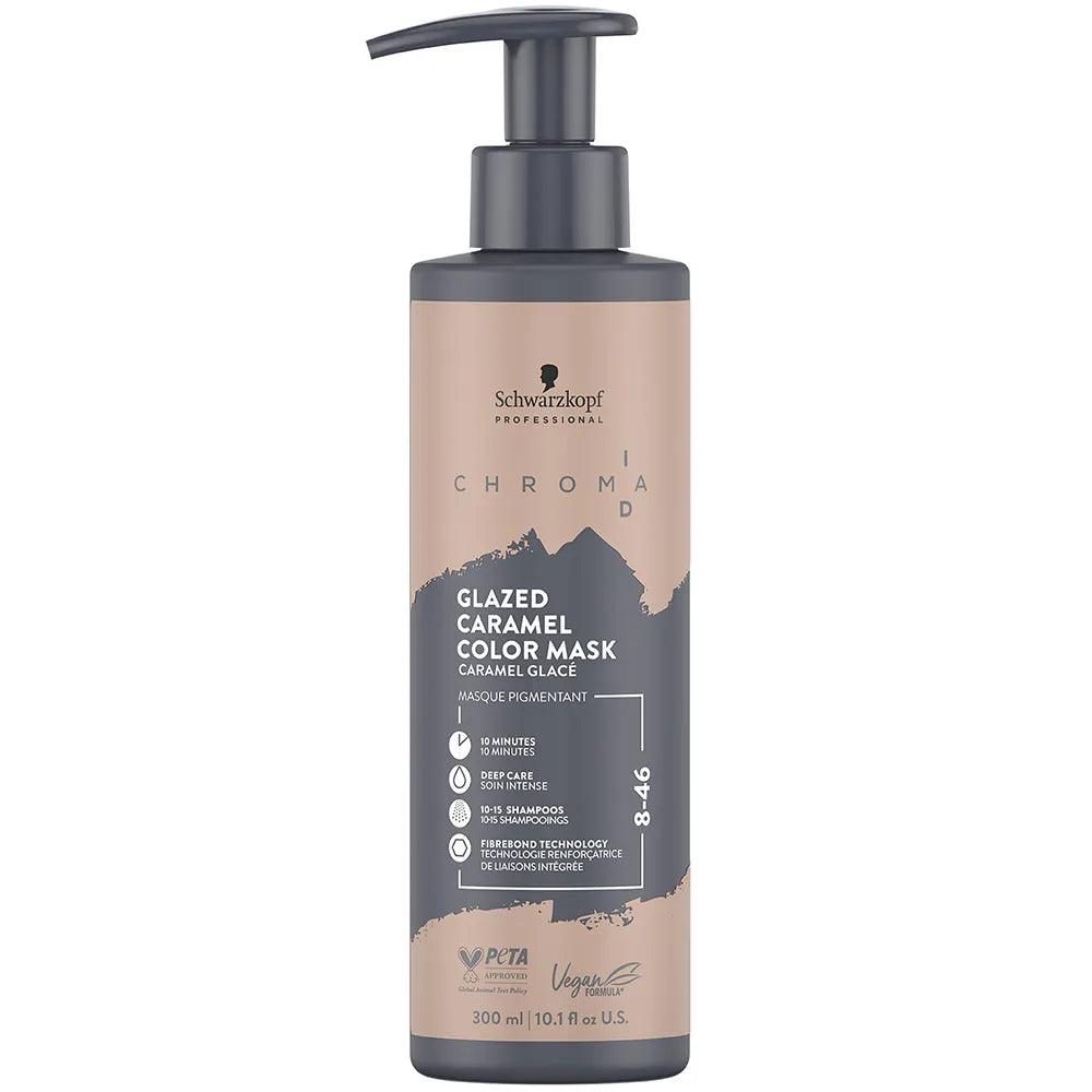 Schwarzkopf Chroma Glazed Caramel Color Mask bottle on a white background