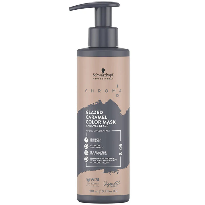 Schwarzkopf Chroma Glazed Caramel Color Mask bottle on a white background