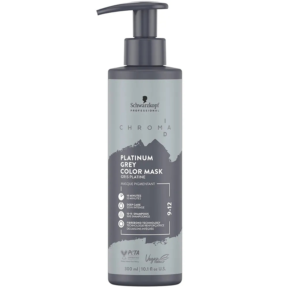 Schwarzkopf Chroma ID Platinum Grey Color Mask bottle on a white background