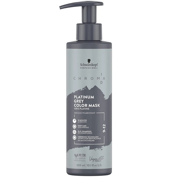 Schwarzkopf Chroma ID Platinum Grey Color Mask bottle on a white background