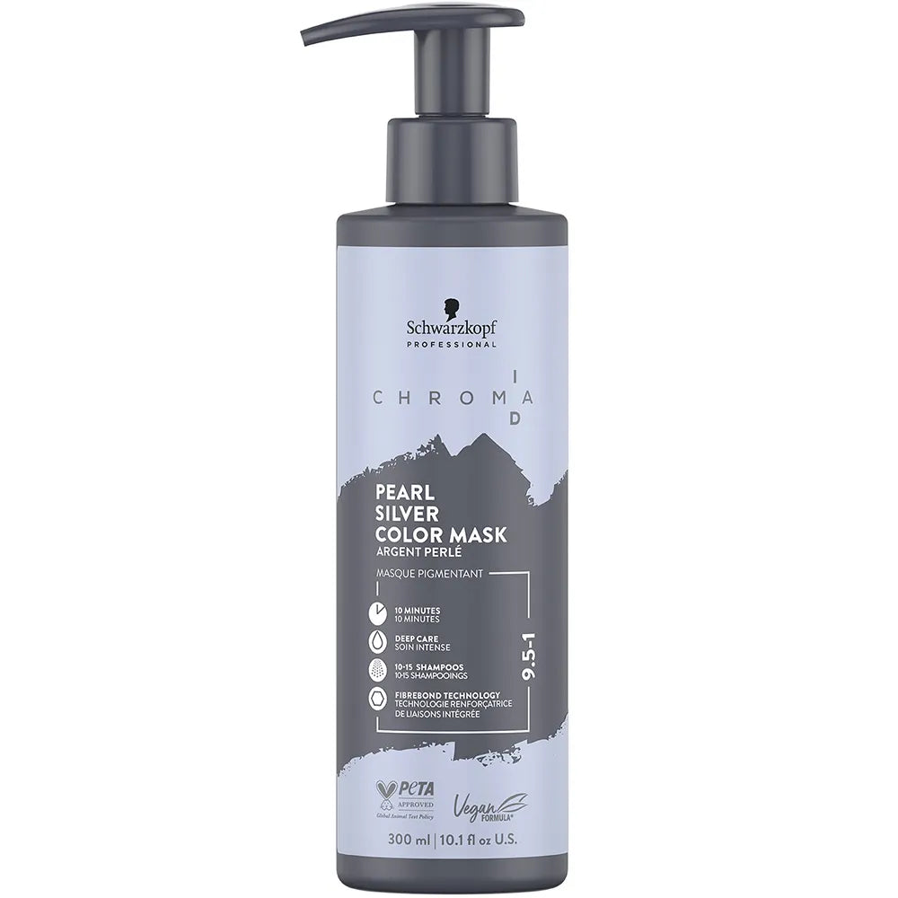 Schwarzkopf Chroma ID Pearl Silver Color Mask bottle on a white background