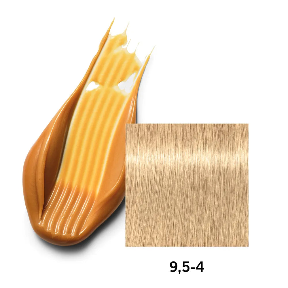 Hair color swatch with a gradient from brown to blonde on a white background