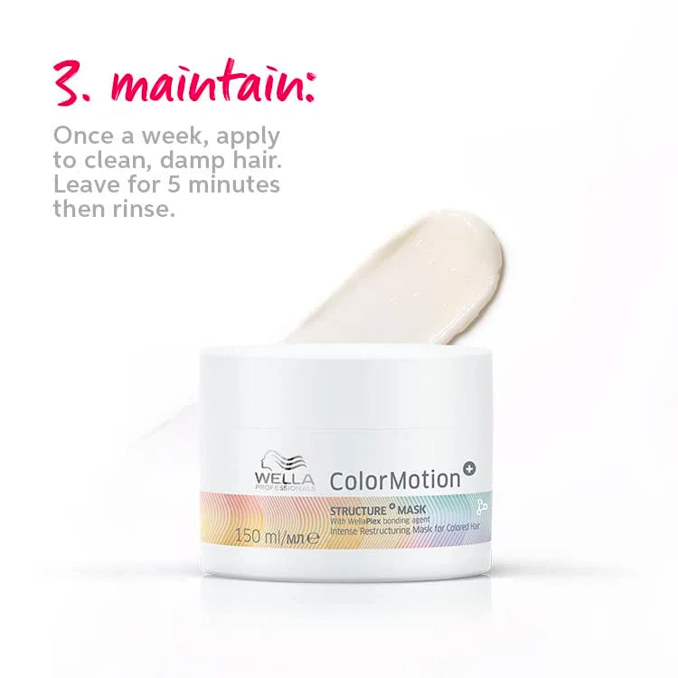 Wella Color Motion Color Protection + Strength Value Set 5 oz mask and instructions for use