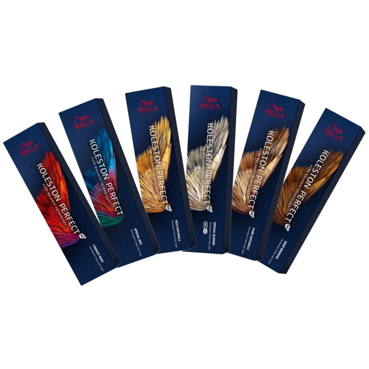 Wella Koleston Perfect hair color boxes on a white background